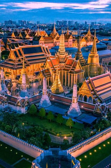 Grand Palace Bangkok golden spires and traditional Thai royal architecture