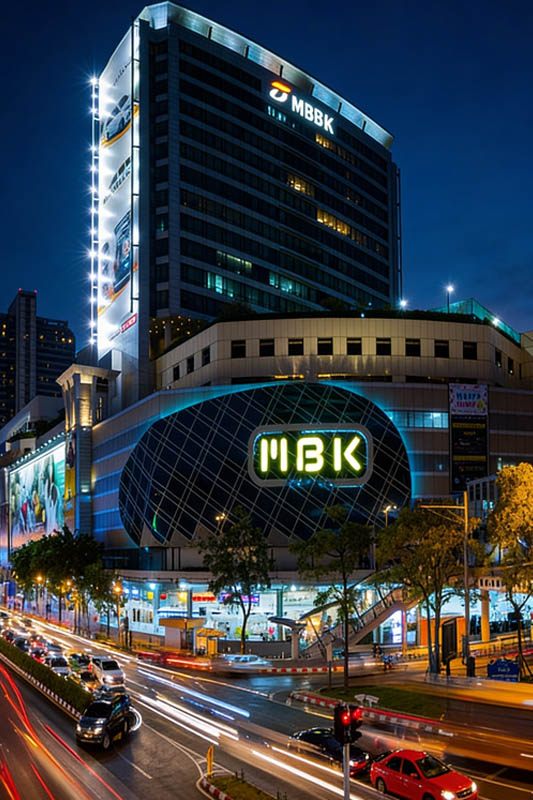 MBK Center Bangkok interior with multiple levels of budget shopping stalls